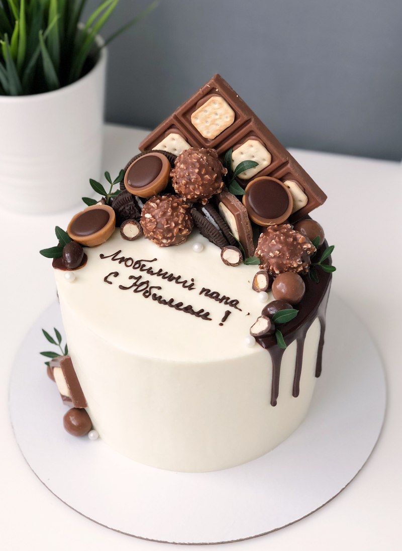 Украшение шоколадного торта для мужчины