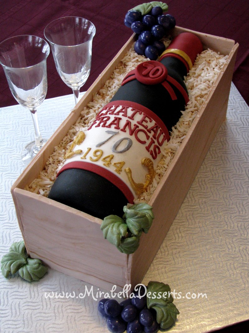 Торт бутылка вина в коробке