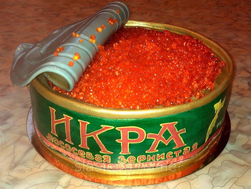 Торт банка икры