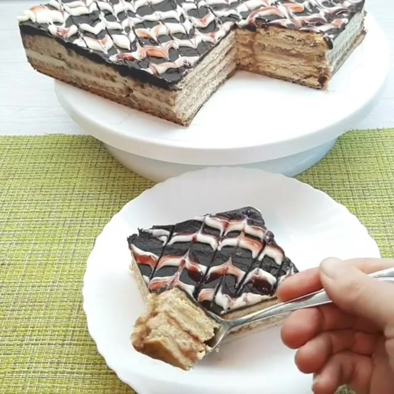 Песочный торт со сметанным кремом