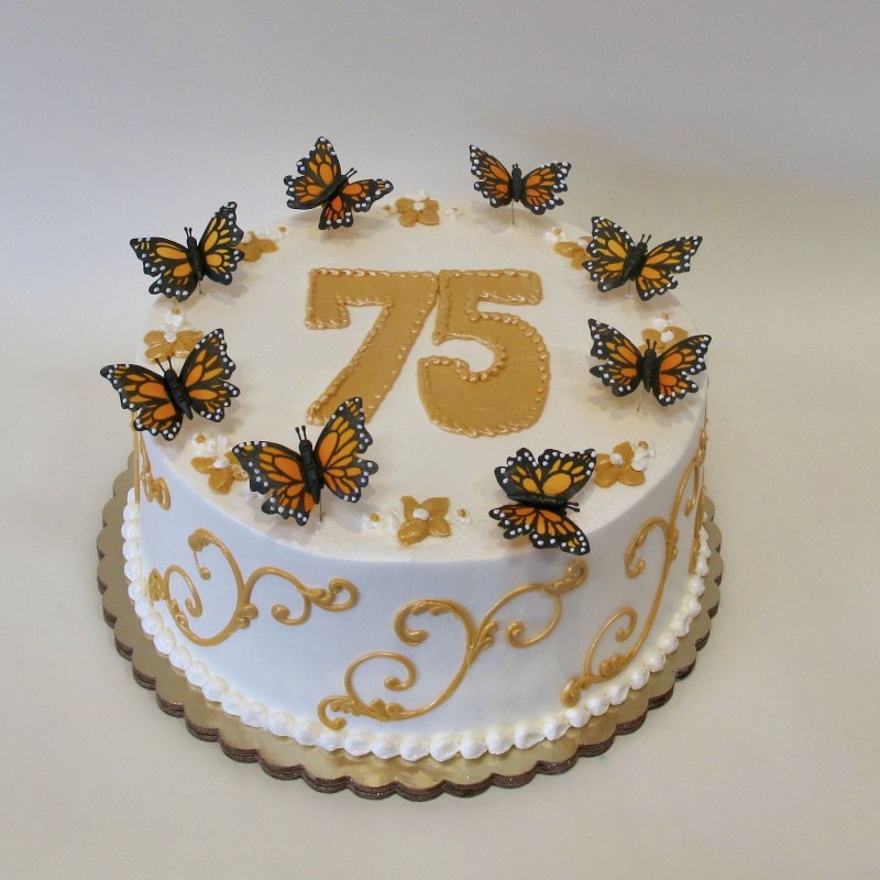 Украшение торта на 75 лет
