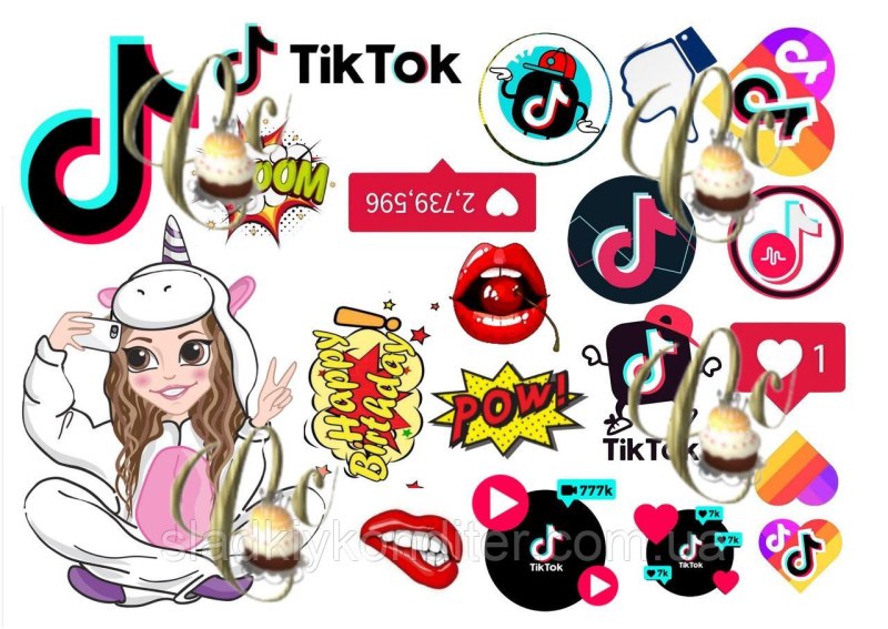 Тик ток печать для торта