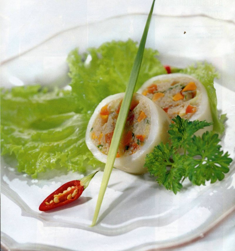 Закуска фаршированный кальмар