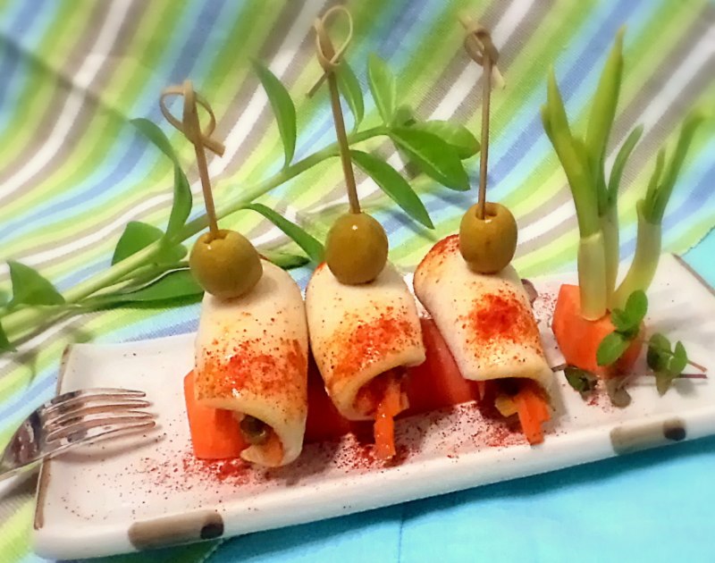 Красивая закуска из кальмаров