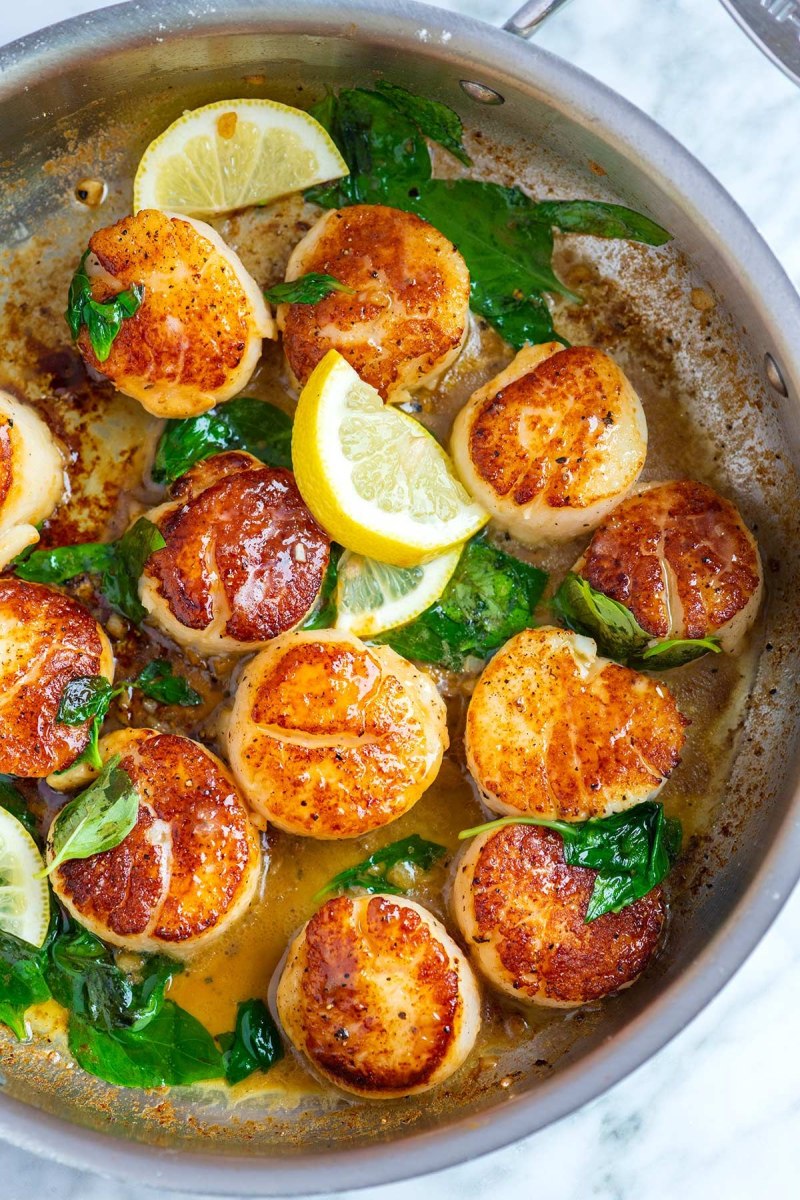 Морской гребешок жареный